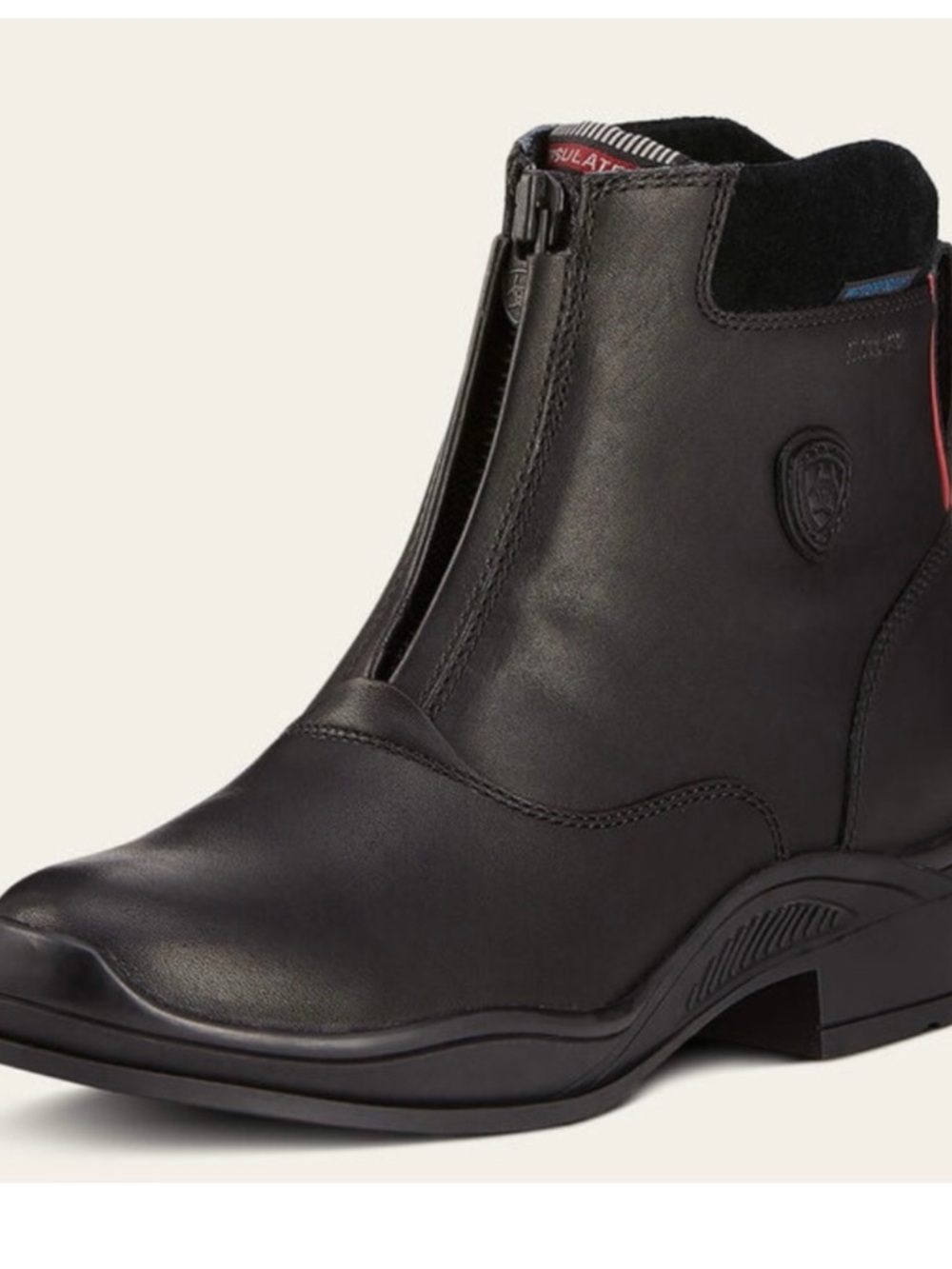 ARIAT EXTREME WINTER INSULATED ZIP UP BLACK HORSE RIDING JODHPUR BOOTS sz 8B - Picture 7 of 7